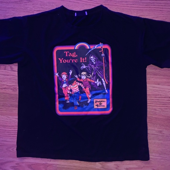 Steven Rhodes style Tag you’re it gothic grim reaper Halloween horror tee shirt - Picture 2 of 5